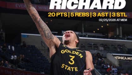 v站体育-理查德单场至少21分5板6助3断 2012年克莱后勇士首位新秀！